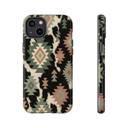 Sage Aztec + Cowhide Tough Case