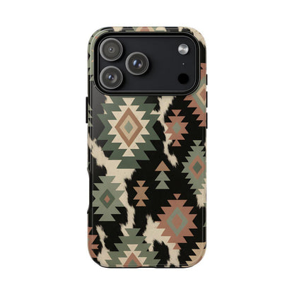 Sage Aztec + Cowhide Tough Case