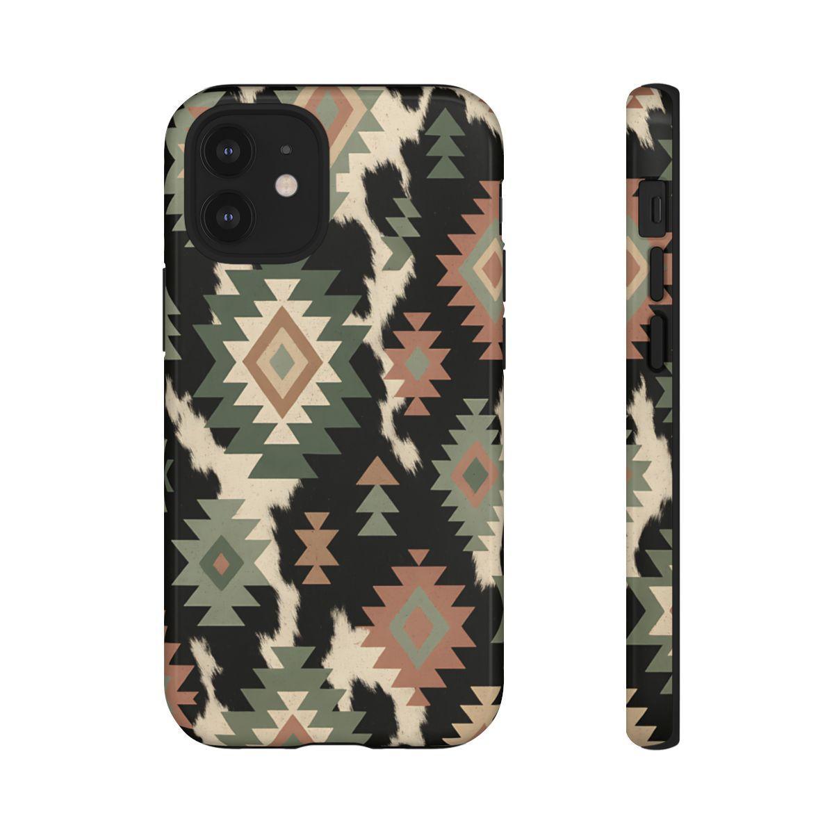 Sage Aztec + Cowhide Tough Case