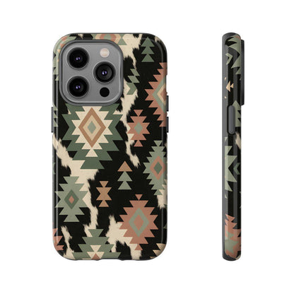 Sage Aztec + Cowhide Tough Case