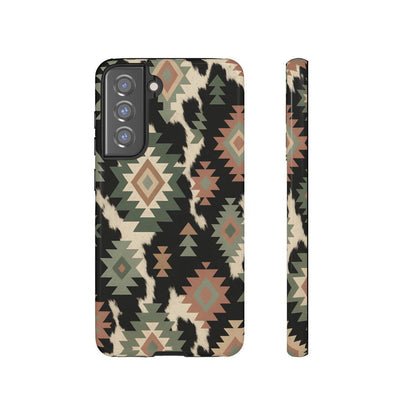 Sage Aztec + Cowhide Tough Case