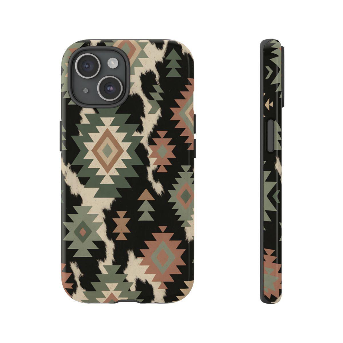 Sage Aztec + Cowhide Tough Case