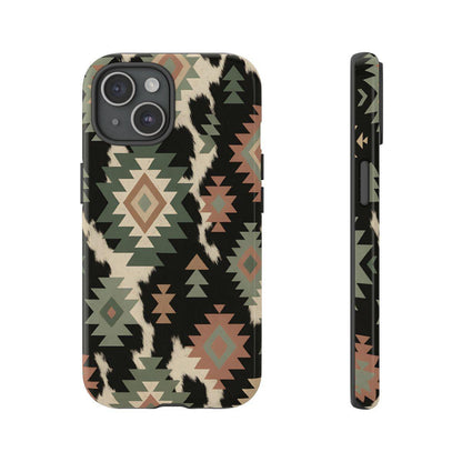 Sage Aztec + Cowhide Tough Case