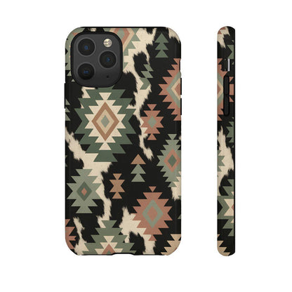 Sage Aztec + Cowhide Tough Case