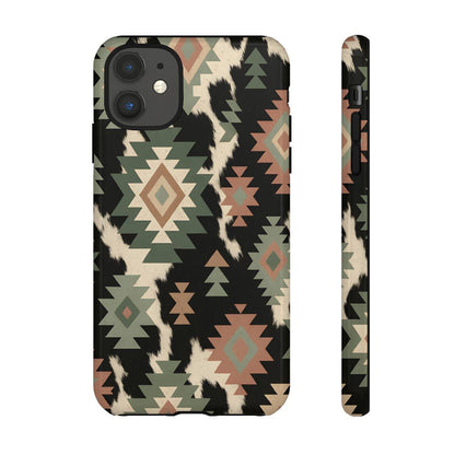 Sage Aztec + Cowhide Tough Case