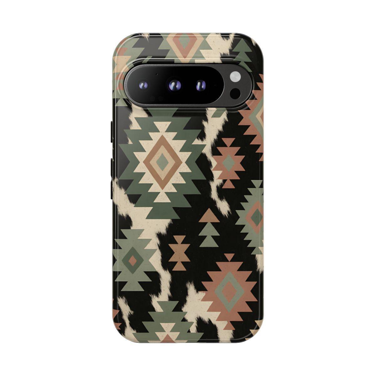 Sage Aztec + Cowhide Tough Case
