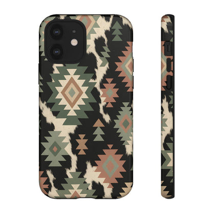 Sage Aztec + Cowhide Tough Case