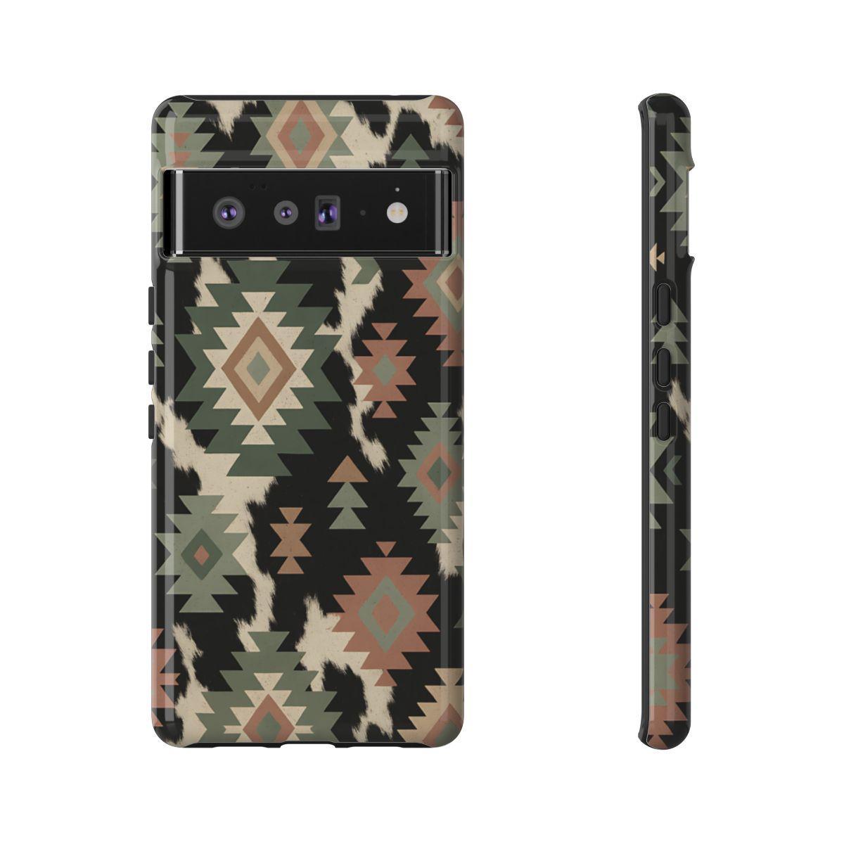 Sage Aztec + Cowhide Tough Case
