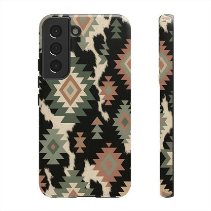 Sage Aztec + Cowhide Tough Case