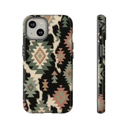 Sage Aztec + Cowhide Tough Case