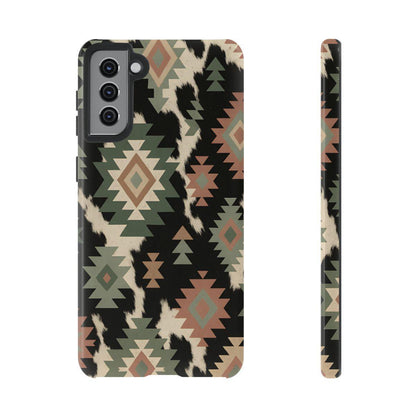 Sage Aztec + Cowhide Tough Case