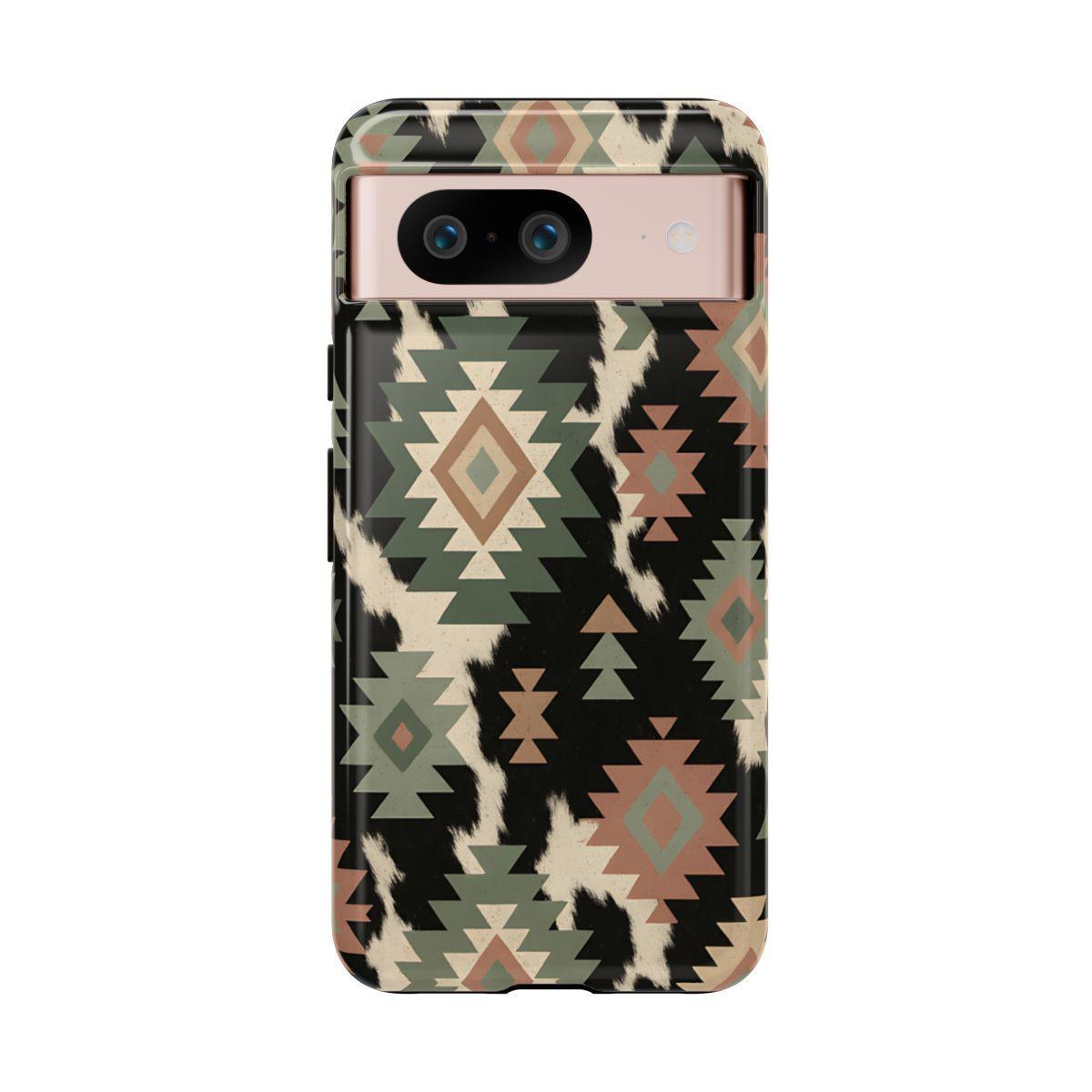Sage Aztec + Cowhide Tough Case
