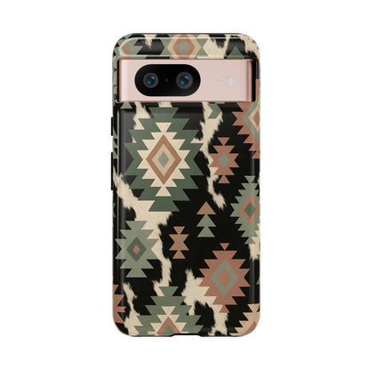 Sage Aztec + Cowhide Tough Case