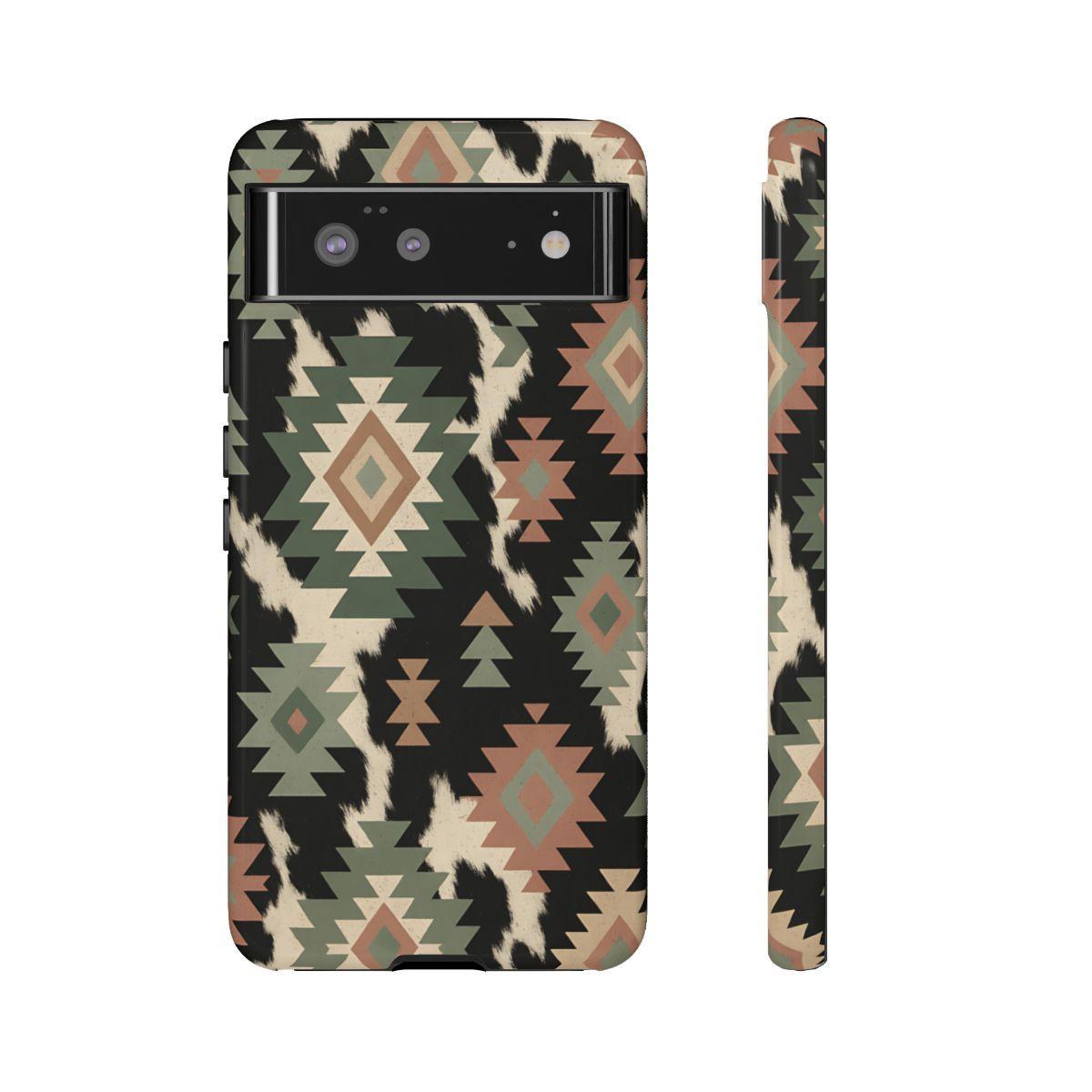 Sage Aztec + Cowhide Tough Case