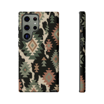 Sage Aztec + Cowhide Tough Case