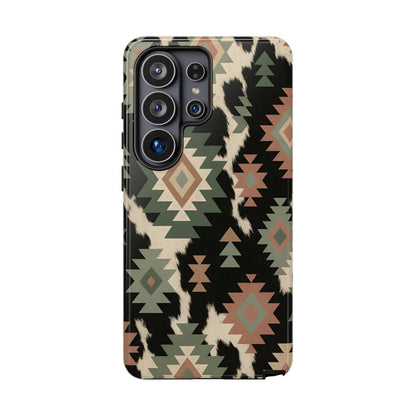 Sage Aztec + Cowhide Tough Case