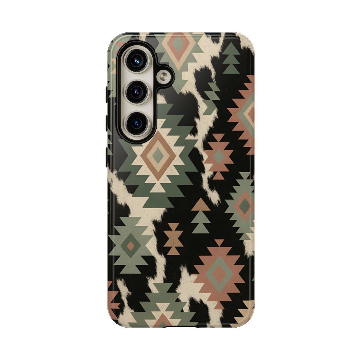 Sage Aztec + Cowhide Tough Case