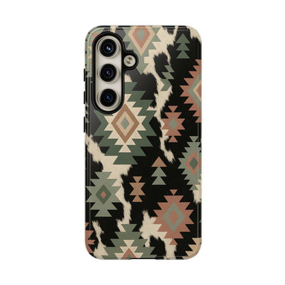 Sage Aztec + Cowhide Tough Case