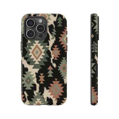 Sage Aztec + Cowhide Tough Case