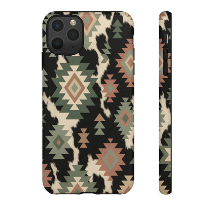 Sage Aztec + Cowhide Tough Case