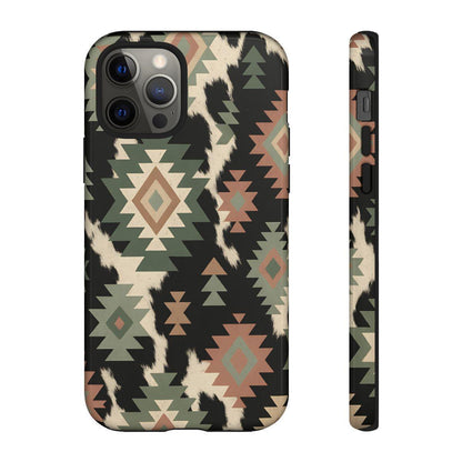 Sage Aztec + Cowhide Tough Case