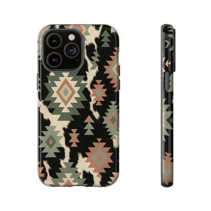 Sage Aztec + Cowhide Tough Case