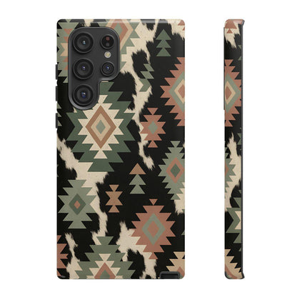 Sage Aztec + Cowhide Tough Case