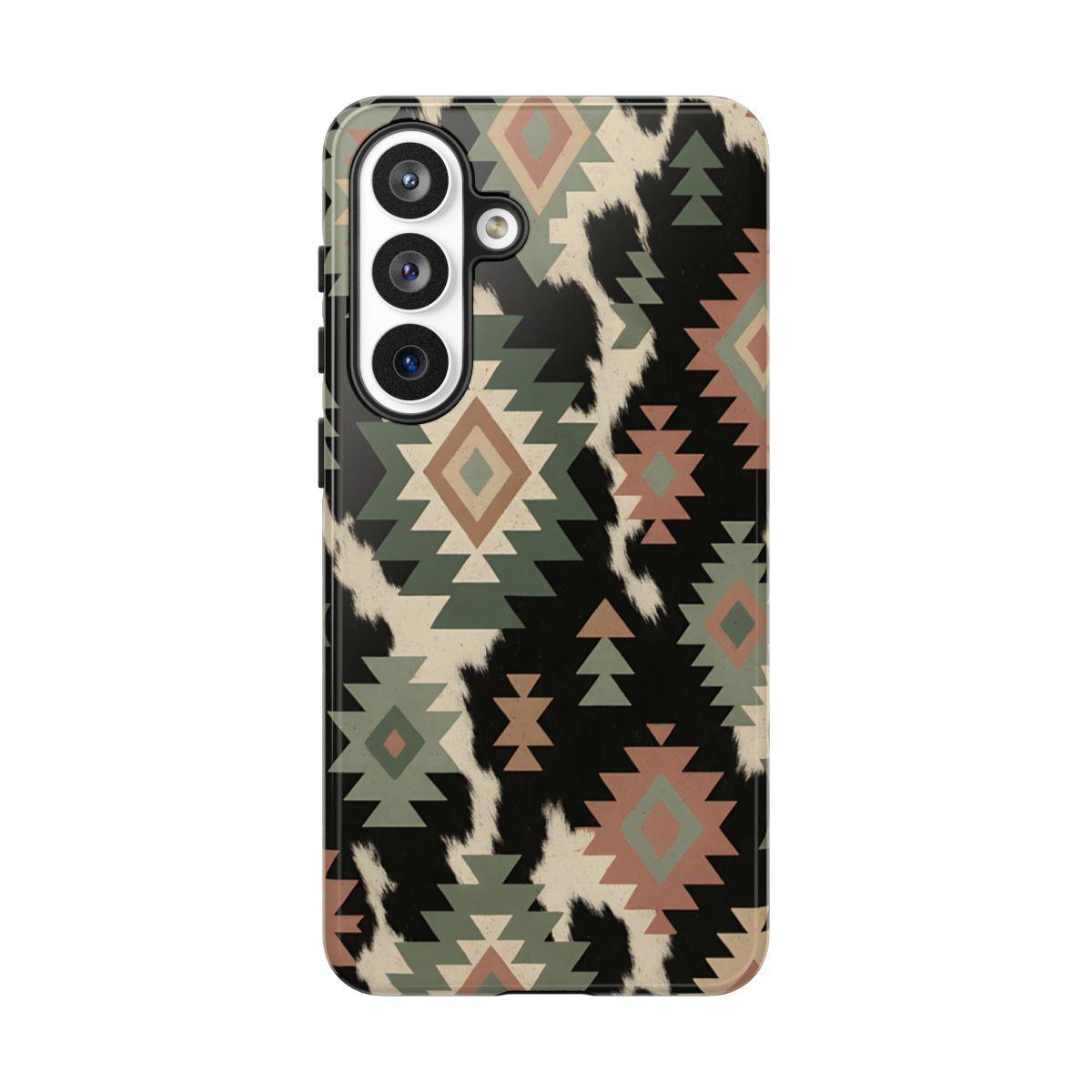 Sage Aztec + Cowhide Tough Case
