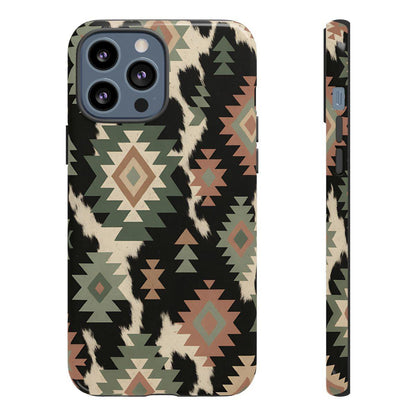 Sage Aztec + Cowhide Tough Case