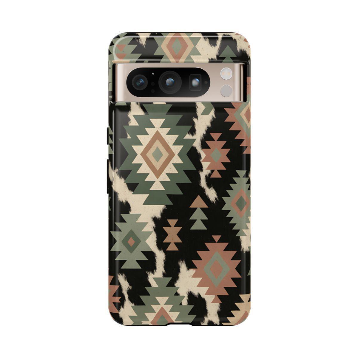 Sage Aztec + Cowhide Tough Case