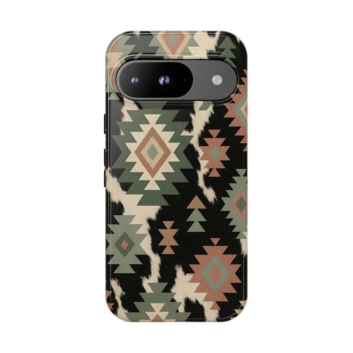 Sage Aztec + Cowhide Tough Case