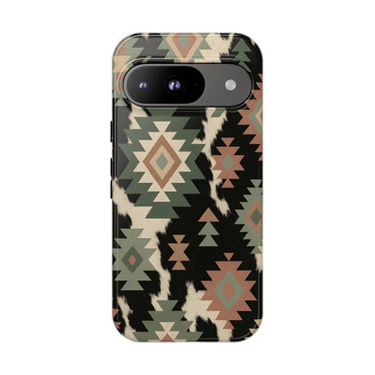 Sage Aztec + Cowhide Tough Case
