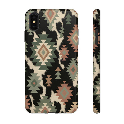 Sage Aztec + Cowhide Tough Case