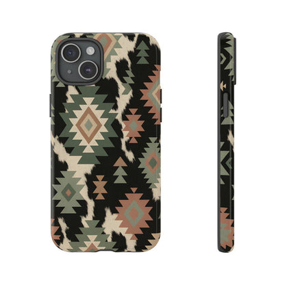 Sage Aztec + Cowhide Tough Case