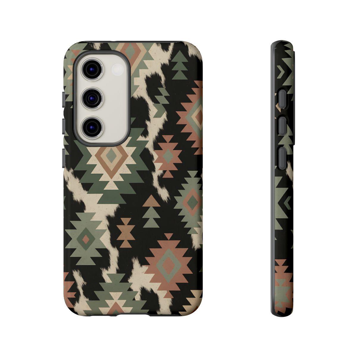 Sage Aztec + Cowhide Tough Case