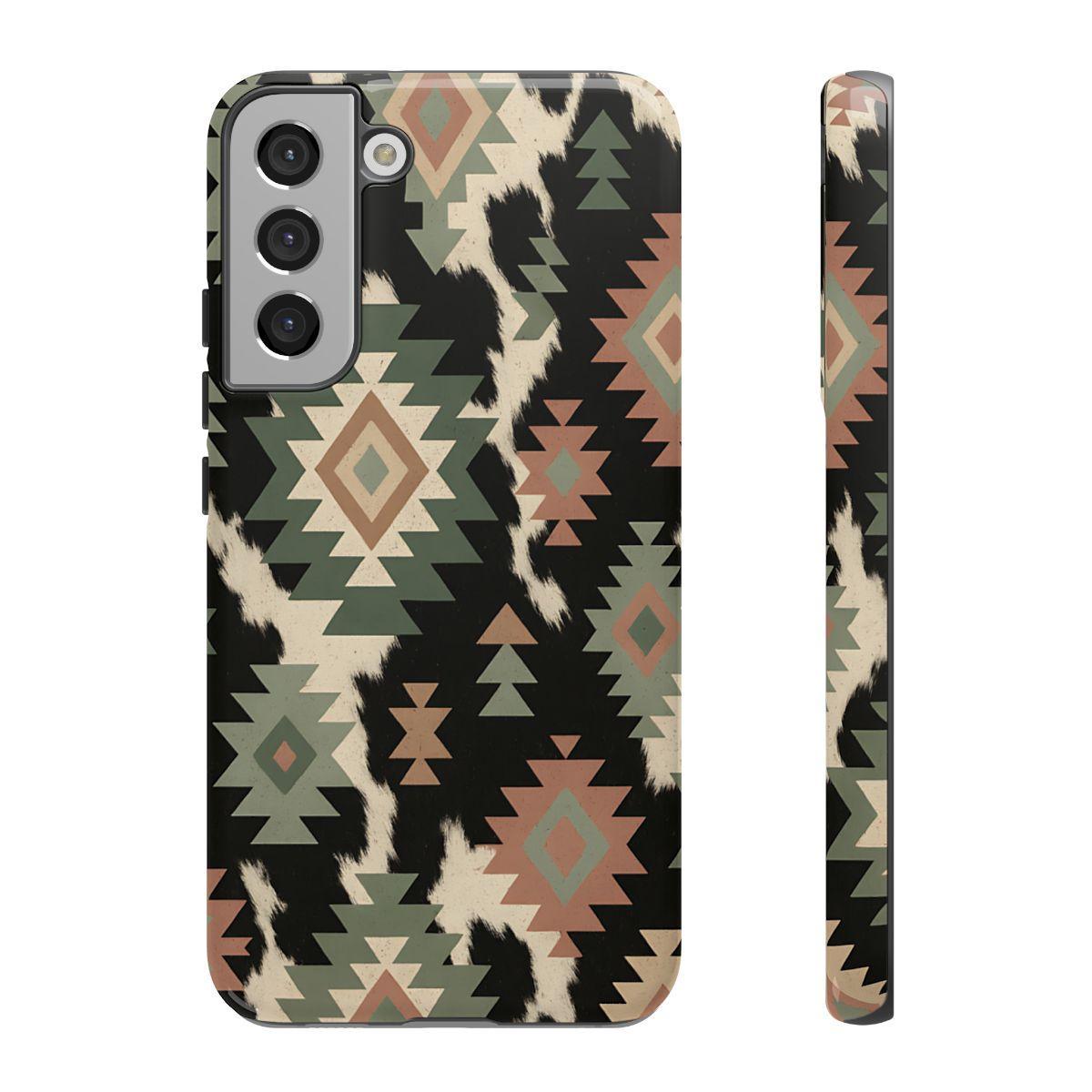 Sage Aztec + Cowhide Tough Case