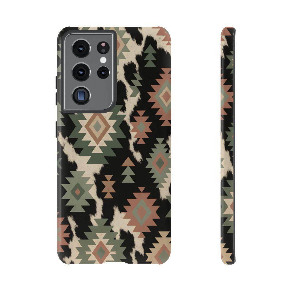 Sage Aztec + Cowhide Tough Case