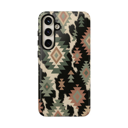 Sage Aztec + Cowhide Tough Case