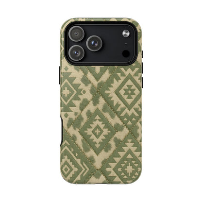 Sage Aztec Quilt Magnetic Case - iPhone 18 Pro Max