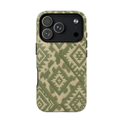 Sage Aztec Quilt Magnetic Case - iPhone 18 Pro