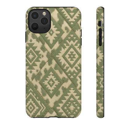 Sage Aztec Quilt Tough Phone Case