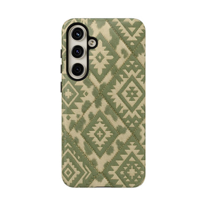 Sage Aztec Quilt Tough Phone Case