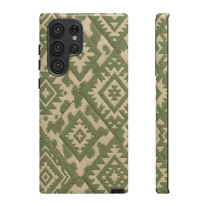 Sage Aztec Quilt Tough Phone Case