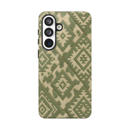 Sage Aztec Quilt Tough Case