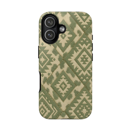 Sage Aztec Quilt Tough Phone Case