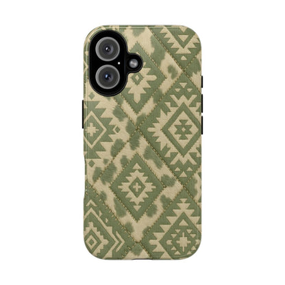 Sage Aztec Quilt Tough Phone Case