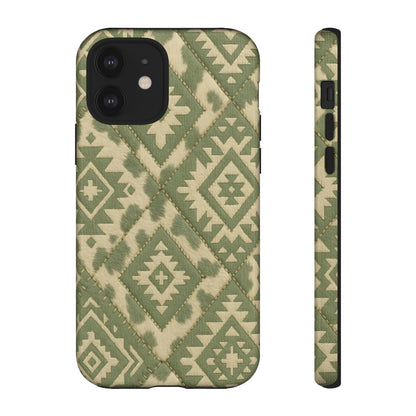 Sage Aztec Quilt Tough Phone Case