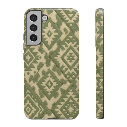 Sage Aztec Quilt Tough Phone Case