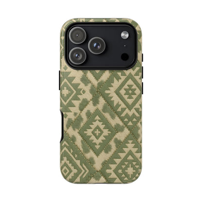 Sage Aztec Quilt Tough Phone Case