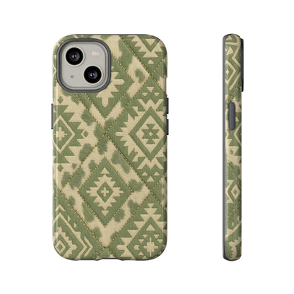 Sage Aztec Quilt Tough Phone Case